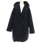 未使用品 シップス エニィ SHIPS any シャギー フーディー ガウンコート ロング コート F ネイビー 紺