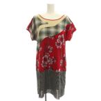 ショッピングVivienne ヴィヴィアンタム VIVIENNE TAM メッシュ ワンピース 半袖 チェック 花柄 1 赤 レッド 015-140110