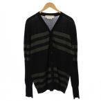 ショッピングマルニ マルニ MARNI ニット カーディガン 長袖 Vネック ボーダー柄 48 黒 緑 /BM メンズ