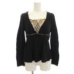 ショッピングBURBERRY バーバリーブルーレーベル BURBERRY BLUE LABEL カットソー カーディガン ノバチェック 長袖 38 黒