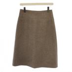 フェンディ FENDI フレアスカート ひざ丈 ウール ナイロン 40 ベージュ FQ6051 FMH /BM レディース