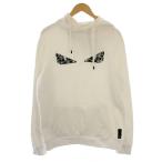 フェンディ FENDI トランプモチーフ バグズアイ モンスター プルオーバー パーカー フーディー 長袖 裏起毛 XL 白 /BM メンズ