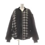 ショッピングau キャンディストリッパー Candy Stripper ブルゾン ジャケット 2 黒 ブラック チェック柄 中綿 ニット切替 /AU レディース