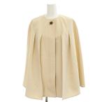 アクアスキュータム AQUASCUTUM ポンチョ ジャケット 8 ベージュ 無地 ラウンドネック ポケット付き /GP レディース