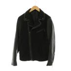 グラム glamb ライダースジャケット ウール切替 レザー ジップアップ アウター 2 黒 ブラック 長袖 GB13AT/JKT04 /YM メンズ