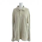 ザラ ZARA ポロシャツ風ニットプルオーバー L ベージュ 長袖 リブ編み /AP