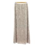 グレースコンチネンタル GRACE CONTINENTAL 25SS クラッシュベロアロングスカート 36 ベージュ クラッシュ加工 ロング丈 0125121104 /GG レ