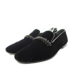  Jimmy Choo JIMMY CHOO Brin BLING плоская обувь туфли-лодочки квадратное Turow каблук велюр biju-38 чёрный черный женский 