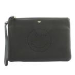  Anya Hindmarch ANYA HINDMARCH смайлик клатч ручная сумочка кожа чёрный черный /KU 7 женский 