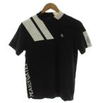  Pearly Gates PEARLY GATES Golf одежда с высоким воротником рубашка короткий рукав Logo 5 чёрный черный /GG женский 
