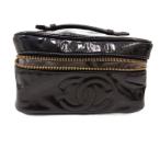  Chanel CHANEL здесь Mark косметичка косметичка pa палатка кожа чёрный черный /KU женский 