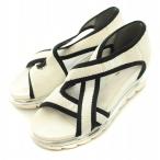 ショッピングNUDE ユナイテッドヌード UNITED NUDE Lua サンダル ラウンドトゥ 厚底 タンクソール レザー 36 23cm 白 ホワイト /BB ■GY30 レディース