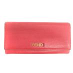 ショッピングフェンディ 中古 フェンディ FENDI 長財布 二つ折り レザー ピンク /NT22 ▲H ■CA レディース 【ベクトル 古着】