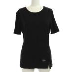 【中古】フェンディ FENDI Tシャツ カットソー ロゴプレート 五分袖 40 L 黒 ブラック /TK ■EC レディース 【ベクトル 古着】