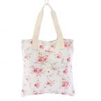 キャスキッドソン Cath Kidston トートバッグ ハンドバッグ コットン フラワープリント 花柄 アイボリー /KH ■OF ■SH レディース