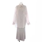 アプワイザーリッシェ 22SS シアーシャツsetニットワンピース 2点セット セットアップ リブニット ノースリーブ 長袖 1 グレー