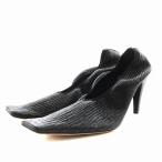 ボッテガヴェネタ BOTTEGA VENETA Crunch パンプス ヒール スクエアトゥ レザー 36 黒 ブラック /AN10 レディース