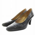 イヴサンローラン YVES SAINT LAURENT パンプス アーモンドトゥ ヒール レザー 35.5 黒 ブラック 6809 /AN3 ■GY14 レディース