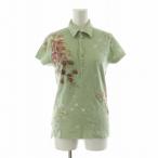 ラルフローレン RALPH LAUREN ポロシャツ THE SKINNY POLO 半袖 花柄 M グリーン 34413 /NQ ■GY14 レディース