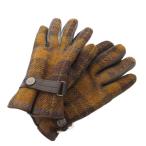  Harris твид Harris Tweed перчатки перчатка рука теплый проверка чай Brown /BS женский 