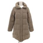  Beams Heart BEAMS HEART пуховик длинный "в елочку" рисунок 0 серый /GV #GY14 женский 