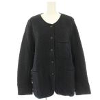 アーメン ARMEN コットンキルトノーカラージャケット ブルゾン 1 黒 ブラック /HN レディース