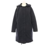 ユニクロ UNIQLO ハイブリッドダウンコクーンコート M 紺 ネイビー フード付き 無地 ジップアップ ロング /HN ■MA レディース