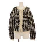 クラネ CLANE 24SS VINTAGE TAPE HAND KNIT CARDIGAN カーディガン 長袖 2 白 黒 16106-2012 /BM ▲H レディース