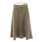 ショッピングzara ザラ ZARA フレアスカート ひざ丈 フェイクスエード XS ベージュ /AN40 ■MA レディース