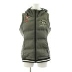  filler FILA GOLF жилет капот Zip выше нашивка M хаки JY4HL206 /KU #MA женский 