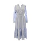 セルフォード CELFORD 24SS カシュクールシャツワンピース ロング 長袖 2way 38 サックスブルー CWFO241099 /YT ▲H レディース