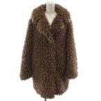  Zara ZARA меховое пальто искусственный мех EUR XS чай Brown длинный рукав /GG4 #MA женский 