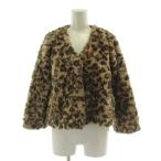 United Arrows BEAUTY&amp;YOUTH красота &amp; Youth меховое пальто жакет искусственный мех общий рисунок Leopard рисунок бежевый Brown /