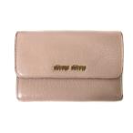 ミュウミュウ miumiu 5MH373 財布 コンパクトウォレット  ゴートレザー ピンク  レディース