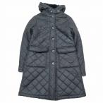 マッキントッシュ MACKINTOSH SCOTLAND 英国製 キルティングコート 中綿ジャケット ロング フーディ 裏地ボア 36 黒/3YBA11 レディース