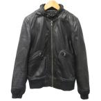 ヒステリックグラマー HYSTERIC GLAMOUR ラムレザー シングル ライダースジャケット ブルゾン 斜めジップ 0113LB04 F メンズ約XS相当 STK