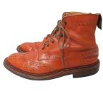 トリッカーズ TRICKER'S ポールスミス Paul Smith別注 M6178 Brogue Boots カントリーブーツ 靴 ウイングチップ 茶 UK8.5 約27.0cm IBO47