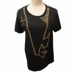 ジバンシィ GIVENCHY スタッズ Tシャツ ワンピース カットソー ゴールド金具 10P 7911 756 半袖 黒 ブラック XSサイズ 0312  STK