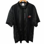 ショッピングシュプリーム 未使用品 シュプリーム SUPREME × ナイキ NIKE タグ付 24SS S/S MESH SHIRT ショートスリーブ メッシュシャツ ロゴ刺繍 ブラック 黒 XL