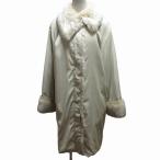  Leilian Leilian искусственный мех переключатель с хлопком пальто жакет стрейч иметь бежевый 9 примерно M размер 0610 #KK5 женский 