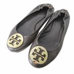  Tory Burch TORY BURCH балетки Flat .... туфли-лодочки metal Logo plate кожа примерно 23cm Brown чай 0221 IBO66reti
