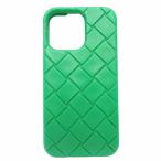 ボッテガヴェネタ BOTTEGA VENETA テックラバー iPhone 14 Pro ケース シリコン カバー イントレチャート パラキート 緑 グリーン