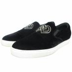 ディースクエアード DSQUARED2 Velvet Logo Slip-On スリッポン スニーカー ロゴ金具 黒 ブラック 41 26cm IBO70 メンズ