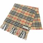バーバリー BURBERRY 美品 スコットランド製 カシミヤ100% マフラー ノバチェック ストール フリンジ IBO76 メンズ レディース