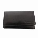  Aquascutum AQUASCUTUM 4 полосный чехол для ключей кожа проверка Logo чёрный черный /FF женский 