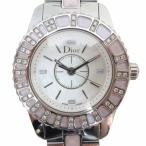 クリスチャンディオール Christian Dior CD112111 クリスタル ダイヤベゼル クォーツ 腕時計 ステンレススチール シェル 動作品 ☆AA★