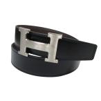 エルメス HERMES コンスタンス Hバックル ベルト レザー U刻印 シルバー金具 リバーシブル ビジネス フォーマル 黒 ブラック 32mm幅 75