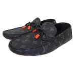 ルイヴィトン 極美品 LV ドライバー ローファー モノグラム エクリプス 1AAF2W レザー ドライビングシューズ ブラック M 6.5 ■MNK1