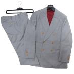 ジョルジオアルマーニ 最高級 美品 現行 黒タグ 23年製 オーダー ダブルスーツ セットアップ ウールシルク 背抜き 本切羽 グレー 52