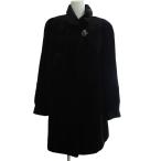 ショッピング毛皮 サガミンク SAGA MINK ROYAL 金サガ 美品 シェアードミンクファー コート 毛皮 本毛皮 着丈92cm 黒 ブラック M 11号 ■MNK2 レディース